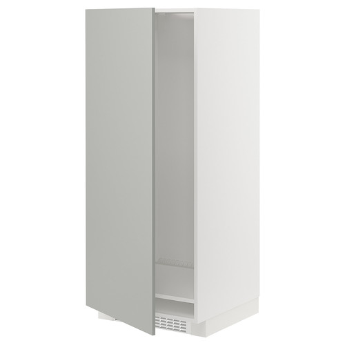 METOD High cabinet for fridge/freezer, white/Havstorp light grey, 60x60x140 cm