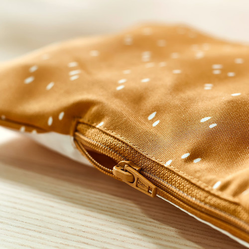 ANTILOP Supporting cushion and cover, dark yellow/white dotted