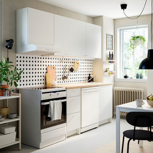 KNOXHULT Kitchen, white, 220x61x220 cm