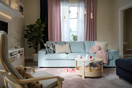 VIMLE 3-seat sofa, with wide armrests/Saxemara light blue