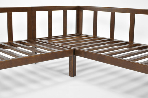 Garden Outdoor Corner Sofa, wood, dark brown, graphite grey