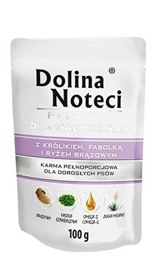 Dolina Noteci Premium Dog Wet Food for Small Breeds Adult with Rabbit, Beans & Brown Rice 100g