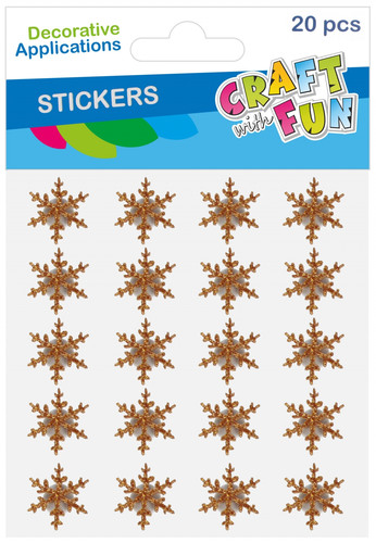Glitter Star Sticker Decorations, Gold, 20 pcs