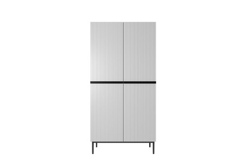 Wardrobe Nicole with Drawer Unit 100 cm, matt white, black legs