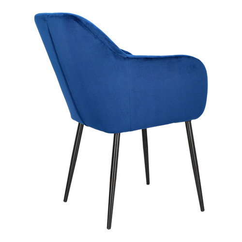 Upholstered Chair Emilia Velvet, 1pc, deep blue/black