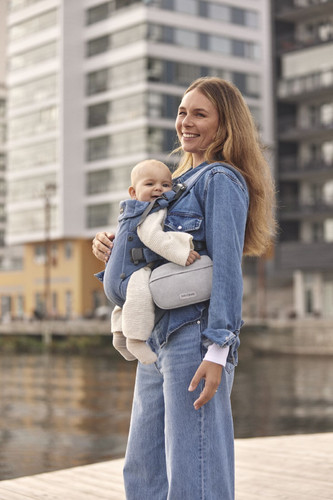 BABYBJORN Pocket Pouch for Baby Carrier, Woven Mélange, Light Grey