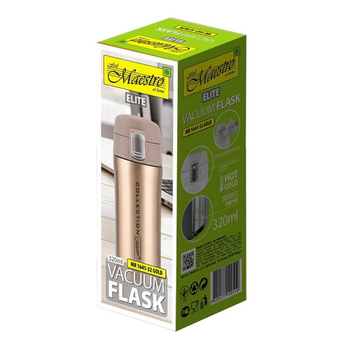 Feel Maestro 320ml Stainless Steel Thermal Mug with Lock MR-1641-32-GOLD