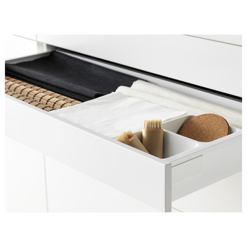 METOD / MAXIMERA Wall cabinet w 2 doors/2 drawers, white/Bodbyn grey, 80x100 cm