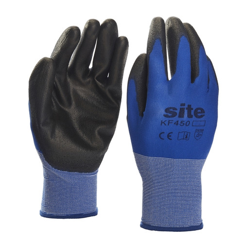 Nylon Protective Gloves Size L, blue