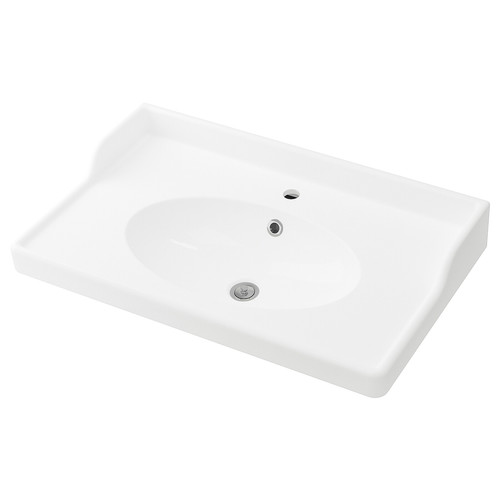 RÄTTVIKEN Single wash-basin, white, 82x49x6 cm