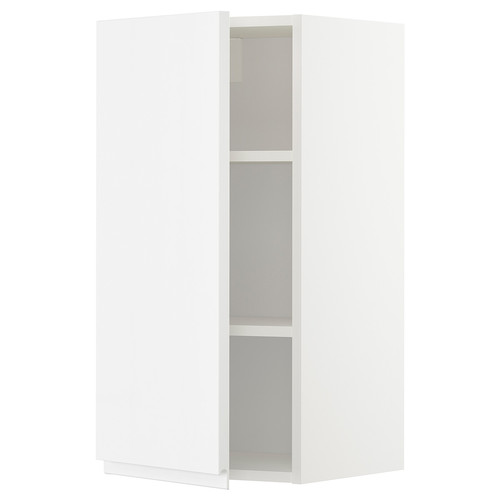 METOD Wall cabinet with shelves, white/Voxtorp high-gloss/white, 40x80 cm