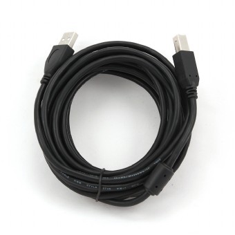 Gembird USB 2.0 Cable AM-BM 4,5m, ferrite black