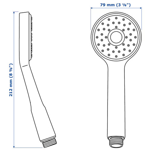 VALLAMOSSE Single-spray handshower, chrome-plated