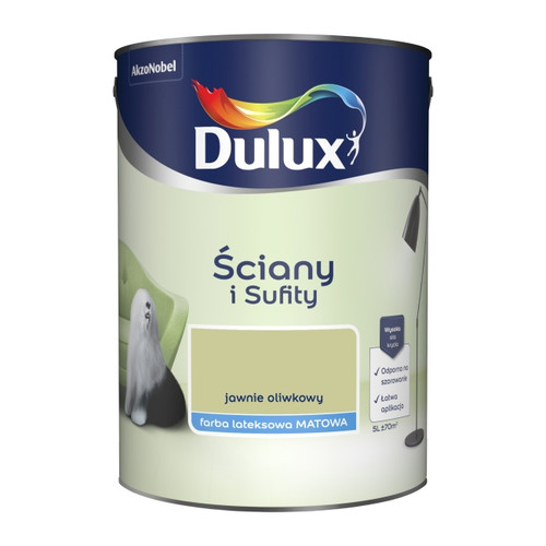 Dulux Walls & Ceilings Matt Latex Paint 5l openly olive