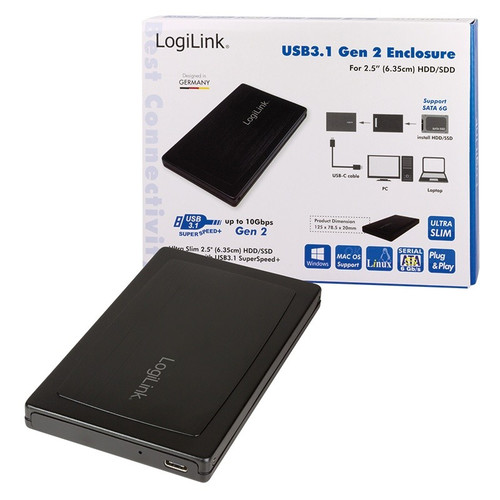 LogiLink External HDD Enclosure 2.5" SATA USB 3.1 Gen2