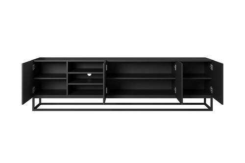 TV Cabinet Asha 200 cm, metal legs, matt black
