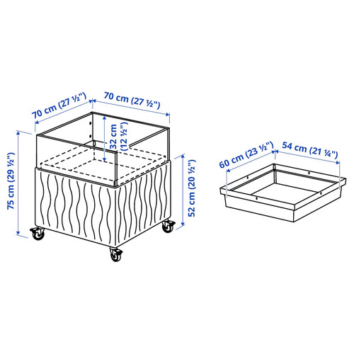MITTZON Acoustic plant box with castors, Gunnared beige, 70x70x75 cm