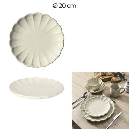 Ceramic Plate 20cm, cream