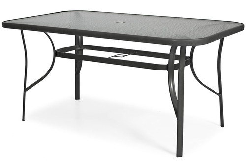 Garden Outdoor Dining Set with 6 Chairs, black