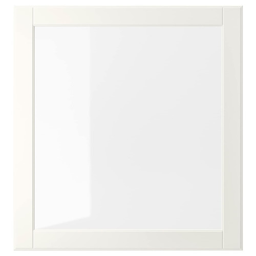 OSTVIK Glass door, white, clear glass, 60x64 cm