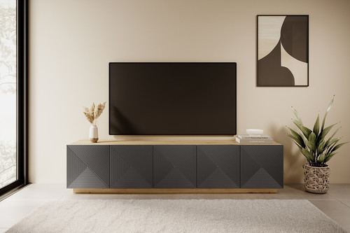 TV Cabinet Asha 200 cm, artisan/rivier stone mat