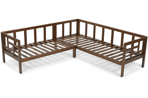Garden Outdoor Corner Sofa, wood, dark brown, graphite grey