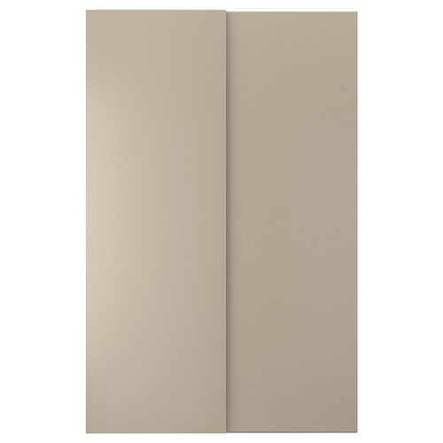 HASVIK Pair of sliding doors, beige, 150x236 cm
