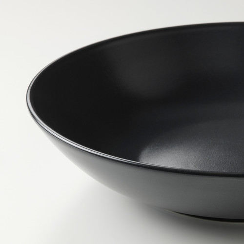 FÄRGKLAR Deep plate, matt dark grey, 23 cm, 4 pack