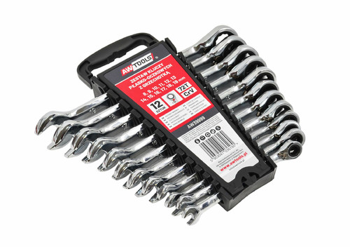 AW Ratchet Combination Spanner Set 12pcs 8-19mm