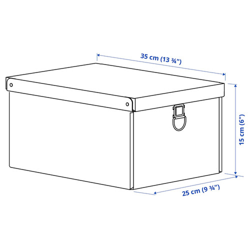 NIMM Storage box with lid, black, 25x35x15 cm