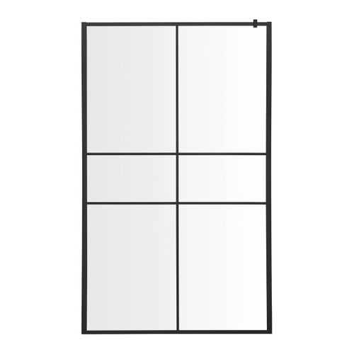 GoodHome Walk-in Shower Panel Ahti 100cm, chrome/black