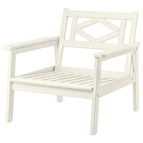 BONDHOLMEN Armchair, outdoor, white/beige