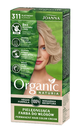 Joanna Naturia Organic Permanent Hair Color Cream Vegan no. 311 Platinum