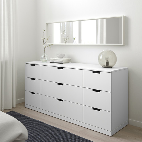 NORDLI Chest of 9 drawers, white, 160x76 cm