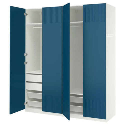 PAX / FYRUDDEN Wardrobe combination, white/white, 200x60x236 cm