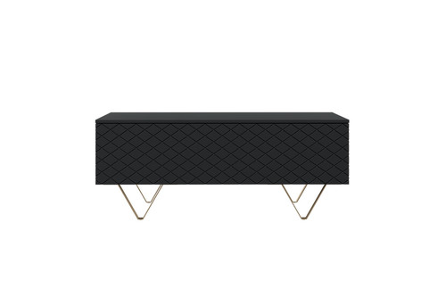 Coffee Table with Storage Scalia 120, matt black/gold legs