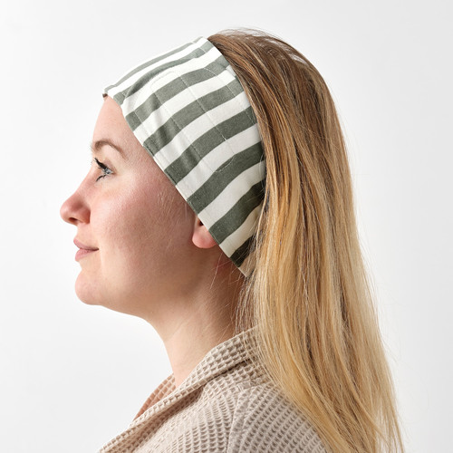 DOFTDRACENA Headband with nylon fastener, white/grey-green