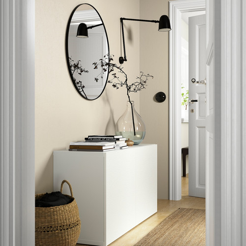BESTÅ Storage combination with doors, white/Laxviken white, 120x42x65 cm