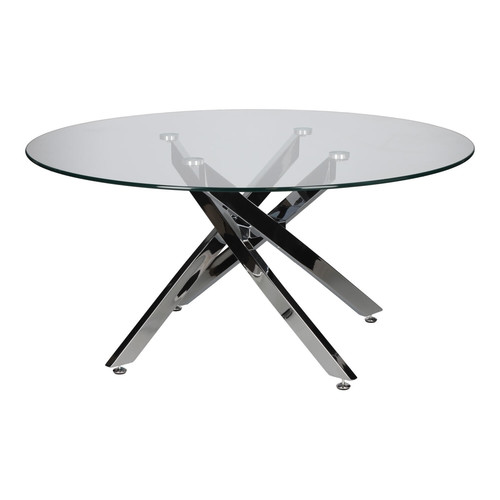Coffee Table Amber 90cm, transparent/chrome