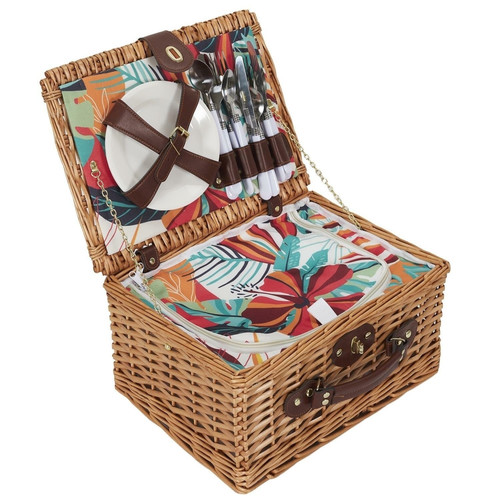 4-Person Picnic Basket with Accessories Exotic