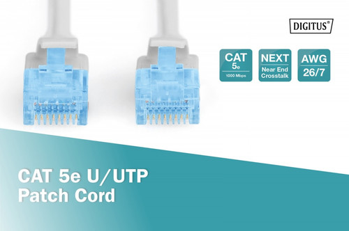 Digitus Patch Cord U/UTP Cat5e PVC 15m, grey