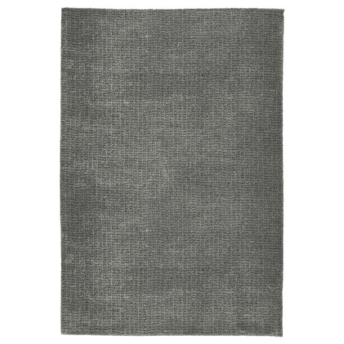 LANGSTED Rug, low pile, light grey, 133x195 cm