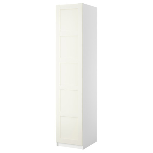 PAX / BERGSBO Wardrobe with 1 door, white/white, 50x60x236 cm