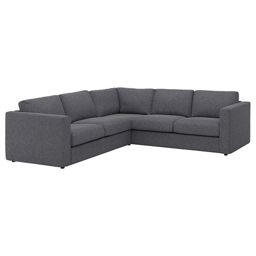 VIMLE Cover for corner sofa, 4-seat, Gunnared medium grey