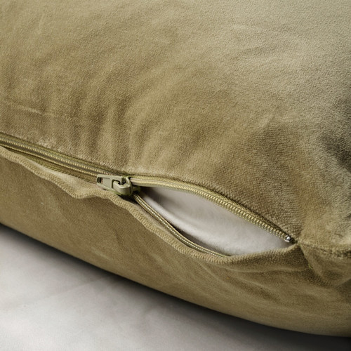 SANELA Cushion cover, light olive-green, 65x65 cm