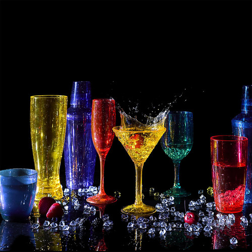 Plastic Drinking Glass 490ml, yellow