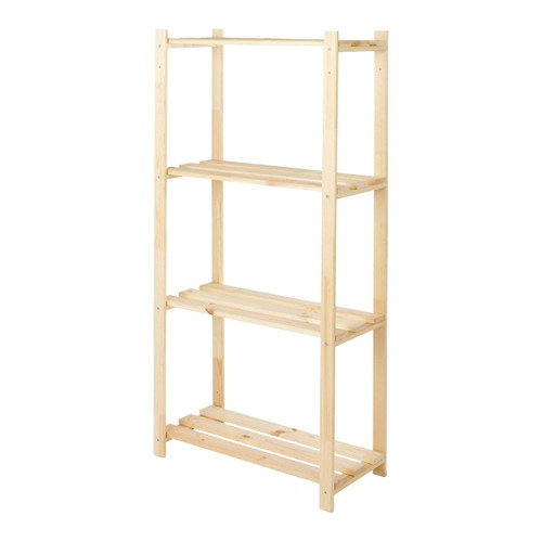 Wooden Shelving Unit 130 x 65 x 30 cm 4 Shelves 20 kg