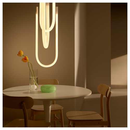 VARMBLIXT LED pendant lamp, white frosted glass