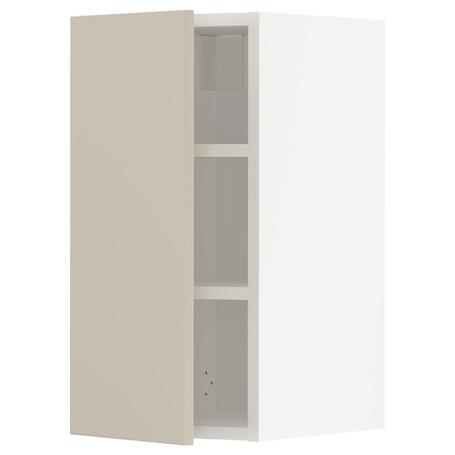 METOD Wall cabinet with shelves, white/Havstorp beige, 30x60 cm