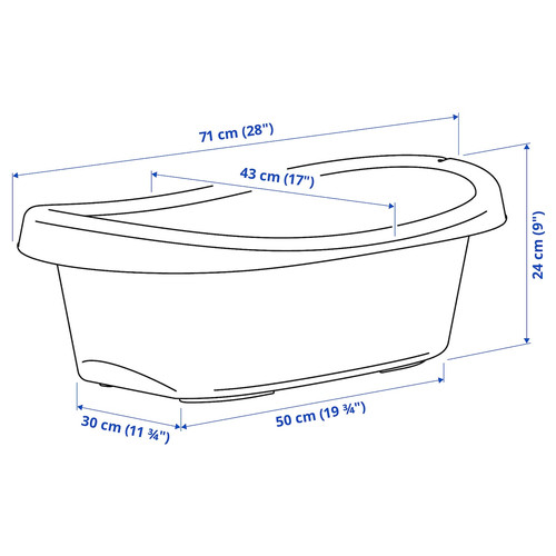 LÄTTSAM Baby bath, white/turquoise